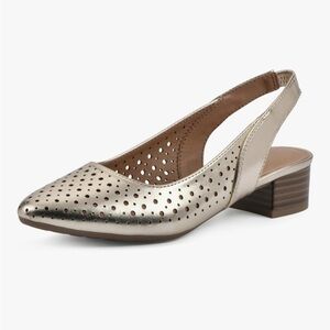 White Mountain Gold Slingback Heels